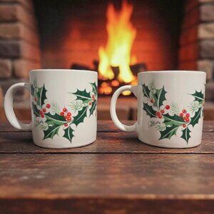 Two (2) Vintage 1985 Himark Seasons Greetings Mugs